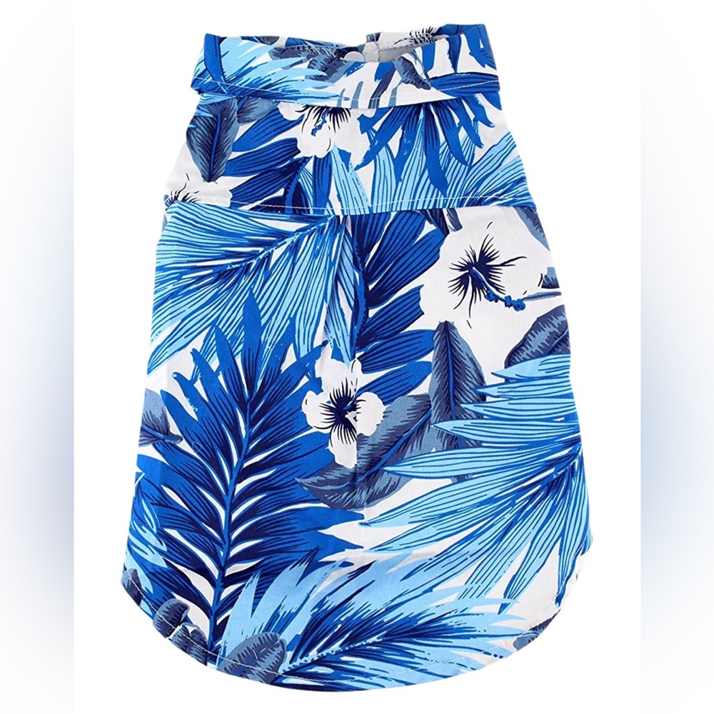 Midlee Blue Hawaiian Dog Shirt